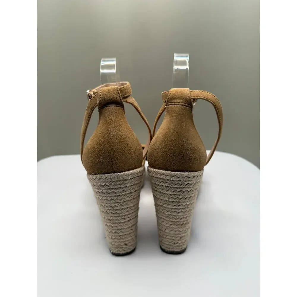 Kate Spade New York Tianna Platform Wedges Sz 10 tan suede espadrille